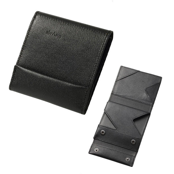 折り財布abrAsus(アブラサス) 薄い財布 ブラック 二つ折り