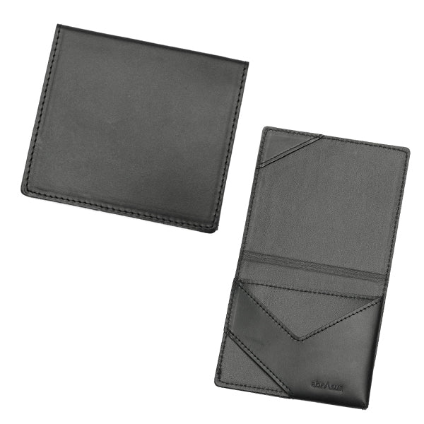 折り財布abrAsus 薄い財布 ブッテーロ レザー エディション ブラック